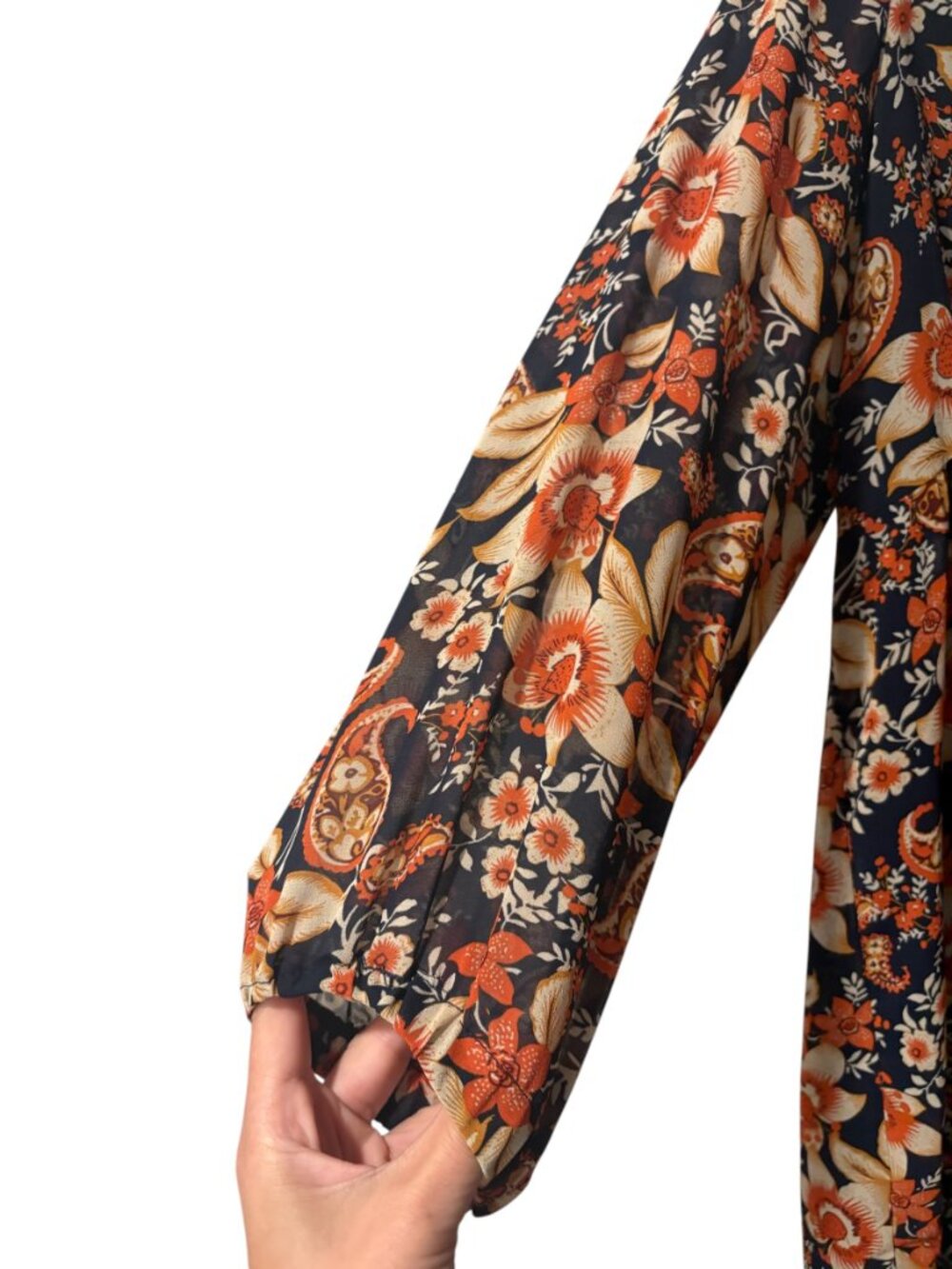 Melloday Floral Paisley Peasant Blouse - Picture 5 of 9